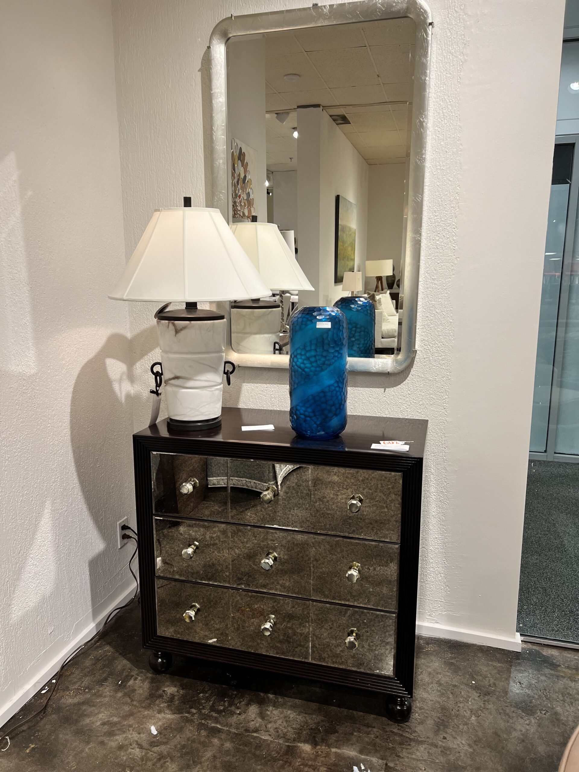 Lexington Starlight Mirrored Nightstand, Caracole Salver Mirror