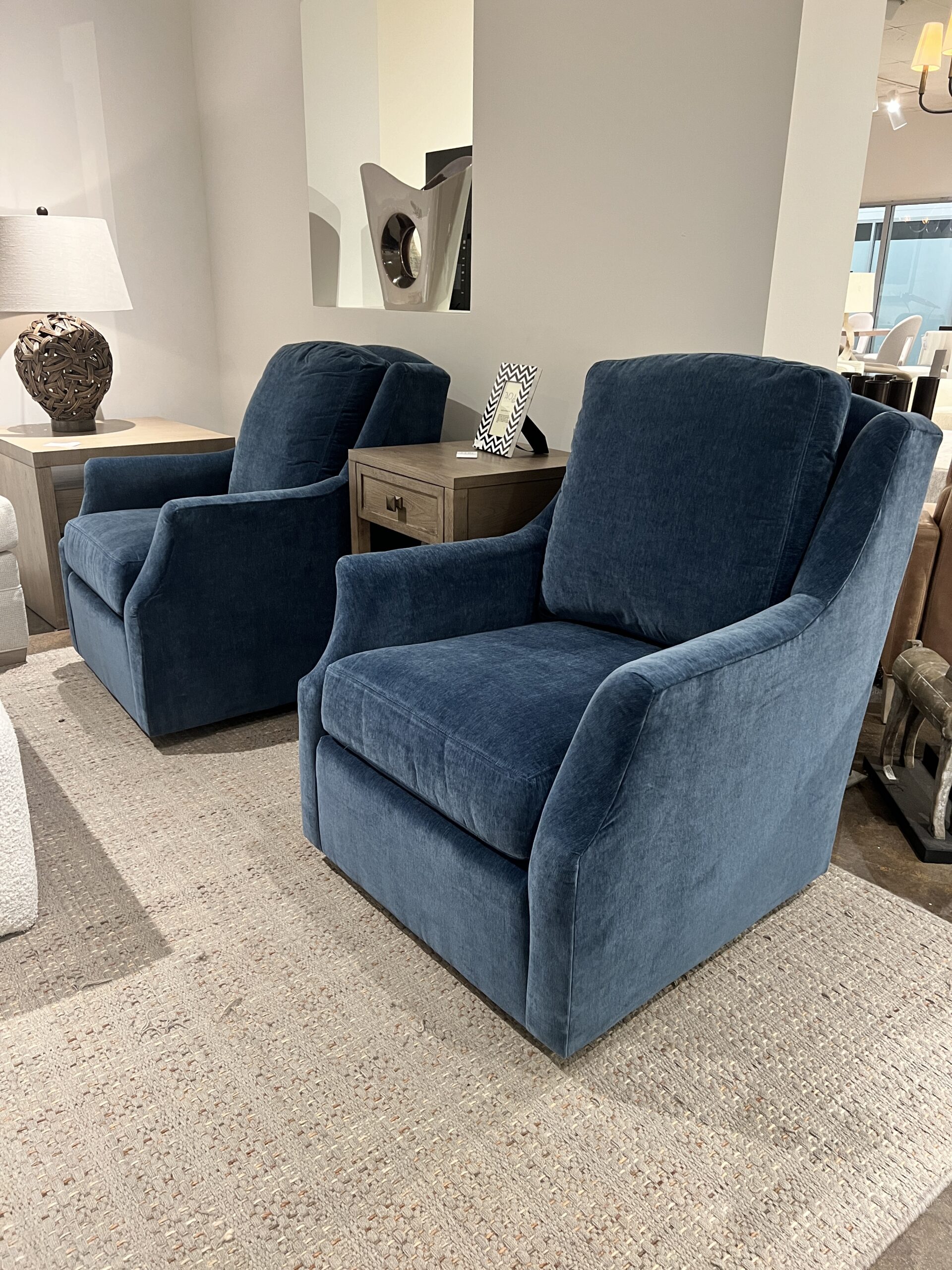 Sherrill Navy Swivel Chair (pair)